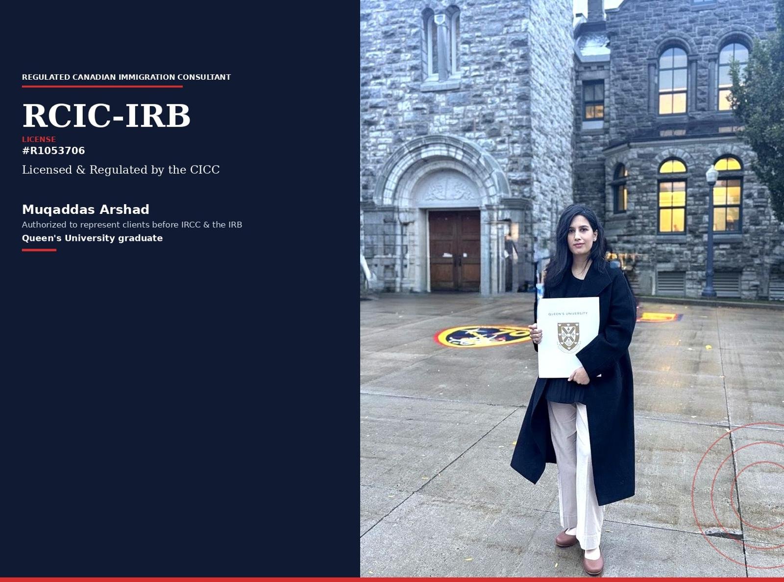 Muqaddas Arshad, RCIC-IRB Immigration Consultant